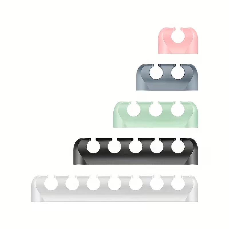 Self‑Adhesive Silicone 7‑Slot Cable Organizer