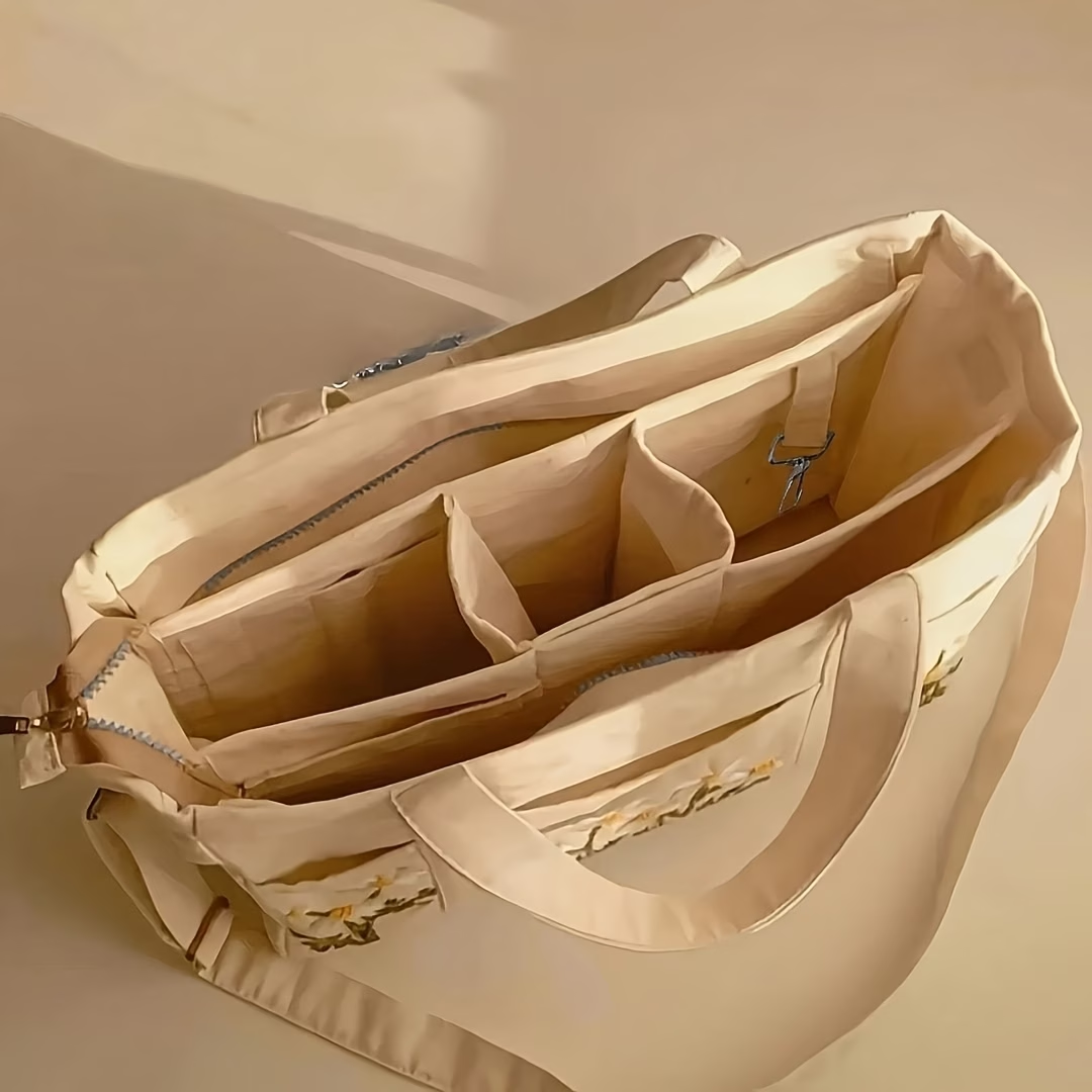 Large Floral Embroidered Bag