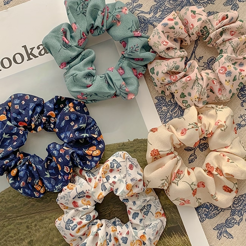 Bohemian Floral Print Hair Scrunchies
