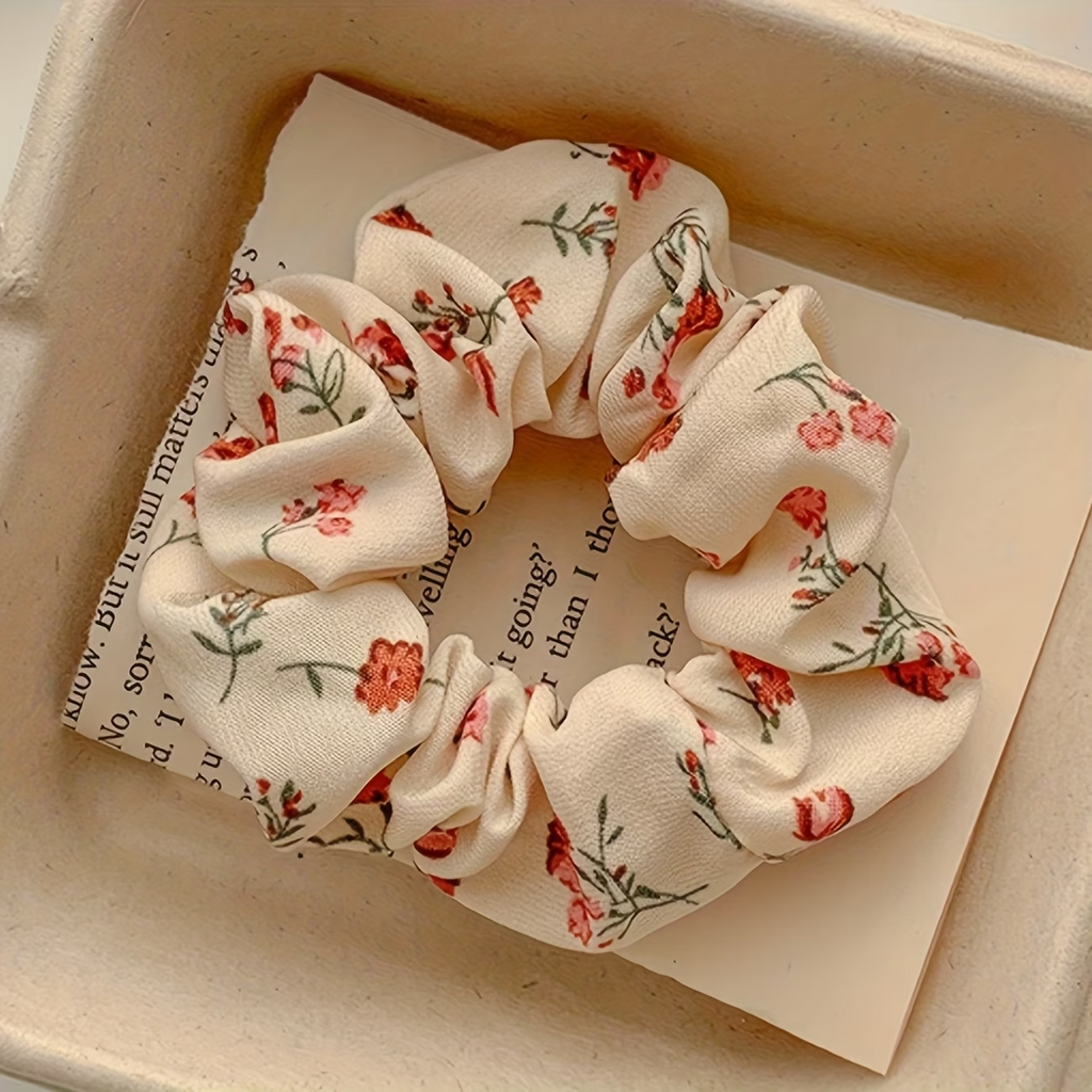 Bohemian Floral Print Hair Scrunchies