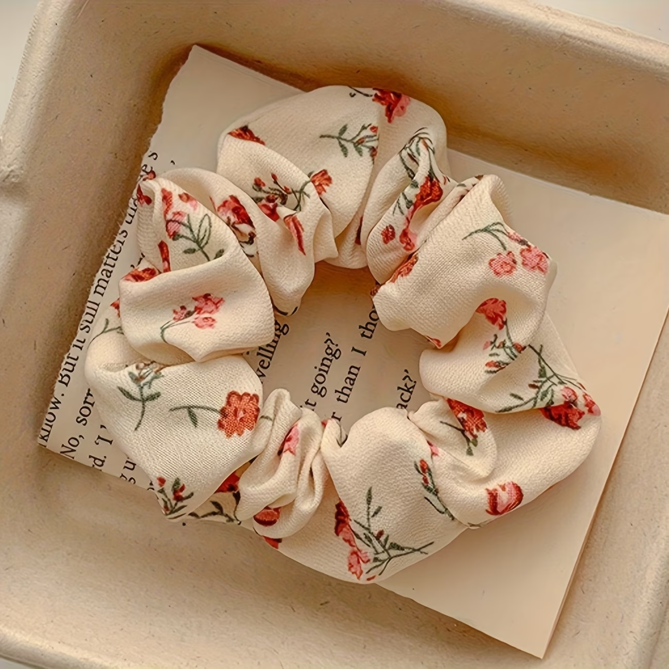 Bohemian Floral Print Hair Scrunchies