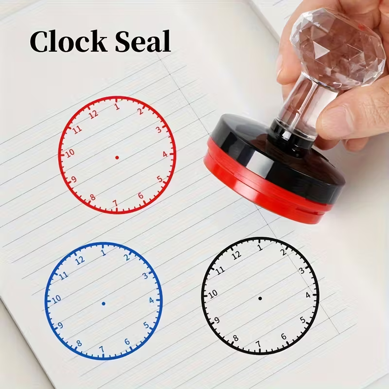 Round Time Tracking Clock Stamp