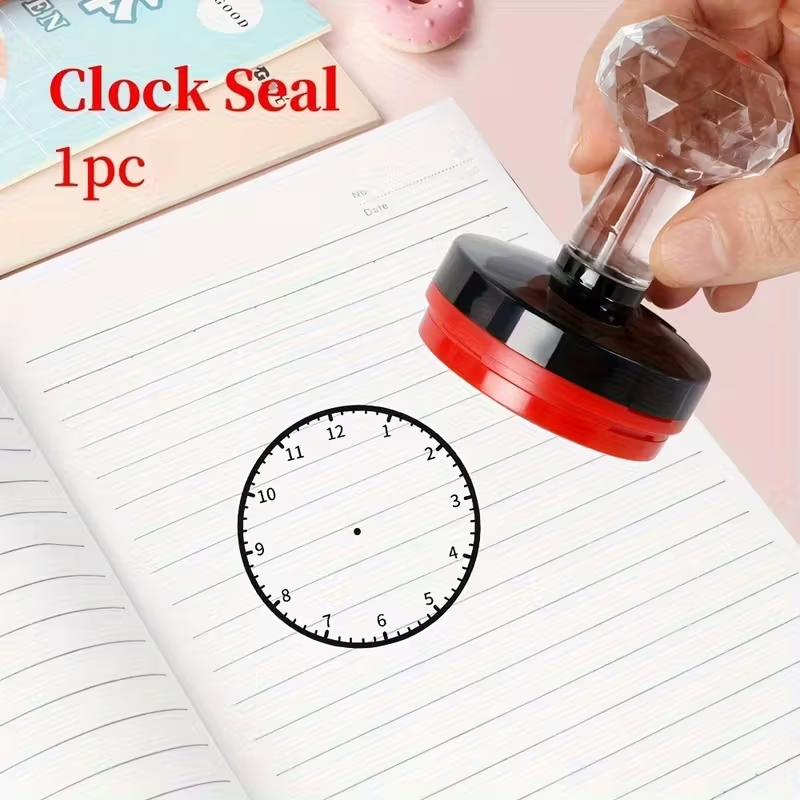 Round Time Tracking Clock Stamp